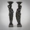 Statues Cariatides, 1950s, Terre Cuite et Bronze, Set de 2 2