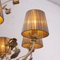 Lampadario a 8 luci con paralumi, struttura color avorio e pendenti in vetro di Murano colorato, Immagine 11