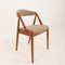 Teak Model 31 Chair in Natural Boucle Fabric by Kai Kristiansen for Schou Andersen, 1960s, Image 1