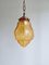 Art Deco Hängelampe aus Bernsteinfarbenem Krakeleeglas, 1920er 1