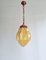 Art Deco Hängelampe aus Bernsteinfarbenem Krakeleeglas, 1920er 3