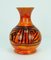 Leuchtend Orange Gemusterte Modell 710/22 Fat Lava Vase von Walter Gerhards für Gerhards, 1960er 1