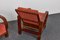 Poltrone Art Déco in noce impiallacciata e poggiapiedi, Ungheria, anni '30, set di 3, Immagine 16