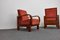 Poltrone Art Déco in noce impiallacciata e poggiapiedi, Ungheria, anni '30, set di 3, Immagine 15
