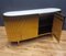 Goldenes Vintage Sideboard aus Stahl mit Marmorplatte 8