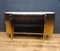 Goldenes Vintage Sideboard aus Stahl mit Marmorplatte 9