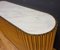 Goldenes Vintage Sideboard aus Stahl mit Marmorplatte 6