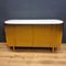 Goldenes Vintage Sideboard aus Stahl mit Marmorplatte 1