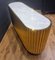 Goldenes Vintage Sideboard aus Stahl mit Marmorplatte 5
