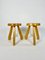Pine Sandoz Hocker Charlotte Perriand zugeschrieben für Les Arcs, Frankreich, 1960er, 2er Set 6