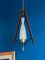 Mid-Century Ceiling Lamp in Teak and Opaline Glass, 1960s 8