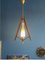 Mid-Century Ceiling Lamp in Teak and Opaline Glass, 1960s 2