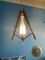 Mid-Century Ceiling Lamp in Teak and Opaline Glass, 1960s 3
