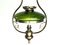 Lampada Art Nouveau antica con paralume in vetro, Immagine 3