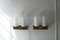 Mid-Century Teak and Opaline Glass Wall Lamps, 1960s, Set of 2 1