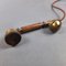Vintage Telcer Desk Telephone in Brass & Wood, 1950s 11