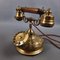 Vintage Telcer Desk Telephone in Brass & Wood, 1950s 5