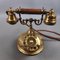 Vintage Telcer Desk Telephone in Brass & Wood, 1950s 2