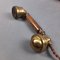Vintage Telcer Desk Telephone in Brass & Wood, 1950s 10