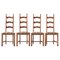 Art Nouveau Scandinavian Skönvirke Chairs in Carved Oak, Denmark, 1930s, Set of 4 1