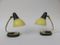 Lampes de Bureau en Laiton Laqué Jaune et Noir, Italie, 1950s, Set de 2 1