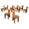 Mid-Century Modern Italian Wood Chairs attributed to Mario Marenco for Mobilgirgi, 1970s, Set of 10 1
