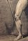 Eduard Braun, Academic Life Study Drawing of a Male Nude Carrying a Staff, 1800s, Charcoal & Pencil & Paper, Framed 7