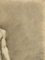 Eduard Braun, Academic Life Study Drawing of a Male Nude Half Kneeling Pose, 1800s, fusain & crayon & papier, encadré 6