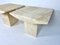 Vintage Square Side Tables in Natural Travertine Stone, Set of 2 4
