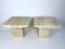Vintage Square Side Tables in Natural Travertine Stone, Set of 2 2