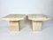 Vintage Square Side Tables in Natural Travertine Stone, Set of 2 1