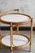 Service Table in Bamboo with White Lacquered Shelves and Brass Feet, 1970 3