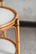 Service Table in Bamboo with White Lacquered Shelves and Brass Feet, 1970 4