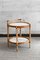 Service Table in Bamboo with White Lacquered Shelves and Brass Feet, 1970 2