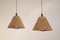 Vintage Swiss Teak & Cord Pendant Lamps from Temde, Set of 2 2