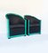 Set of Deco Armchairs in Wood and Green Parchment, 1930s 2