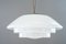 Big Bauhaus Nickel Pendant with Original Glass Shade, Germany, 1920s 3