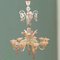 Large Venetian Pink Murano Glass Chandelier 1960s, Image 13