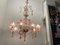 Large Venetian Pink Murano Glass Chandelier 1960s, Image 2