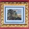 Léonor Simon Desaulx, Country Landscape with Tree and Village, 1810, Glass & Wood & Paper, Framed 9