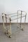 Serving Folding Trolley in Gold Metal and Vintage Glass, 1970s 8