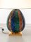 Enameled Faux Colored Marble, Malachite and Brass Table Lamp, 1970s 8