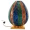 Enameled Faux Colored Marble, Malachite and Brass Table Lamp, 1970s 1