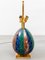 Enameled Faux Colored Marble, Malachite and Brass Table Lamp, 1970s 3