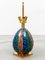Enameled Faux Colored Marble, Malachite and Brass Table Lamp, 1970s 5