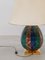 Enameled Faux Colored Marble, Malachite and Brass Table Lamp, 1970s 11