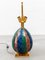Enameled Faux Colored Marble, Malachite and Brass Table Lamp, 1970s 6