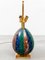 Enameled Faux Colored Marble, Malachite and Brass Table Lamp, 1970s 4