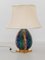Enameled Faux Colored Marble, Malachite and Brass Table Lamp, 1970s 9