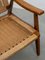 Sillón vintage de cuerda tejida al estilo de Hans Wegner, años 60, Imagen 13